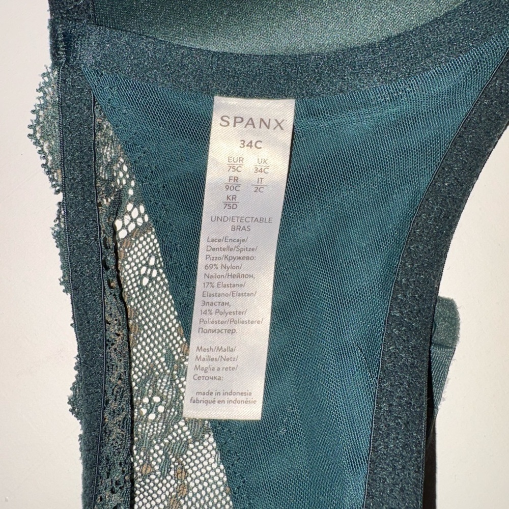 SPANX Forest Green Lace Trim Bra - Picture 7 of 7